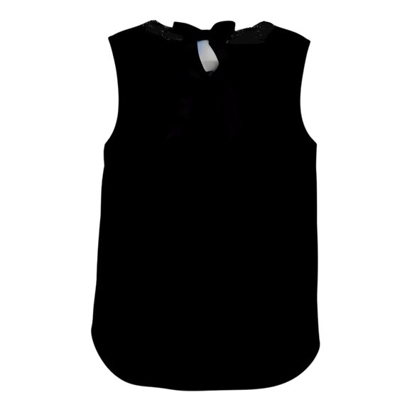 NWT 41 Hawthorn Clearwater Tie Back Neck Sleeveless Surplice Top in Black Sz. M - Picture 2 of 2